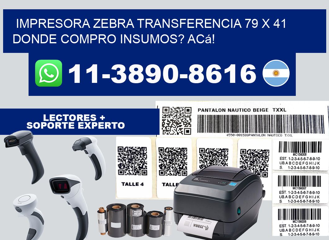 impresora zebra transferencia 79 x 41 Donde compro insumos? Acá!