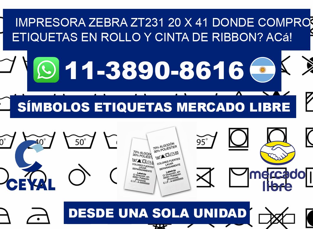 impresora zebra zt231 20 x 41 Donde compro etiquetas en rollo y cinta de ribbon? Acá!