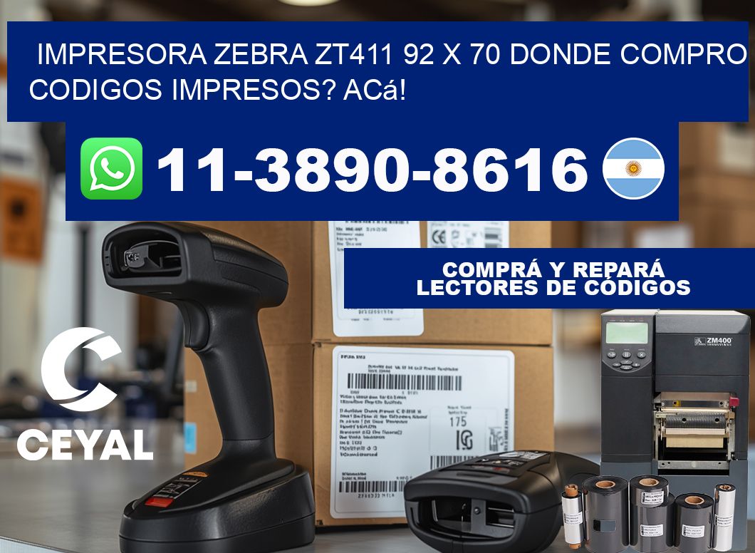 impresora zebra zt411 92 x 70 Donde compro codigos impresos? Acá!
