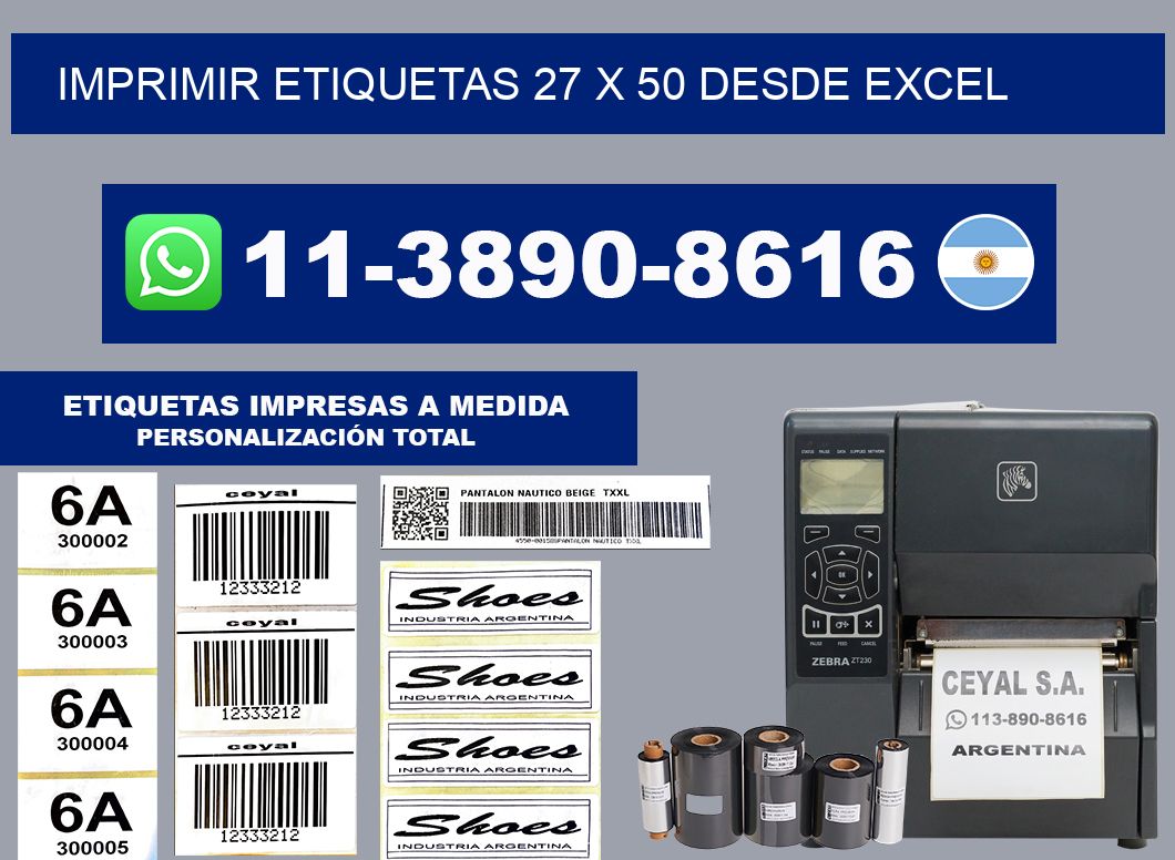 imprimir etiquetas 27 x 50 desde excel