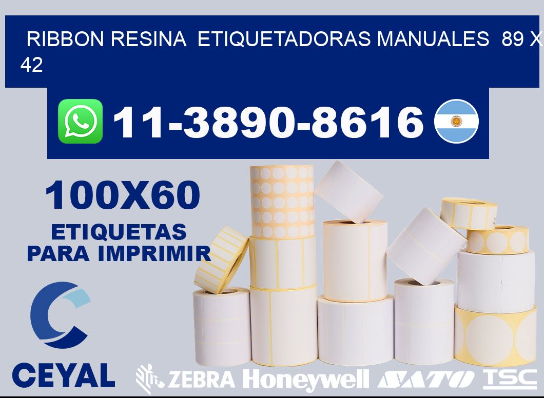 ribbon resina  Etiquetadoras Manuales  89 x 42