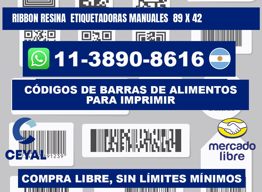 ribbon resina  Etiquetadoras Manuales  89 x 42