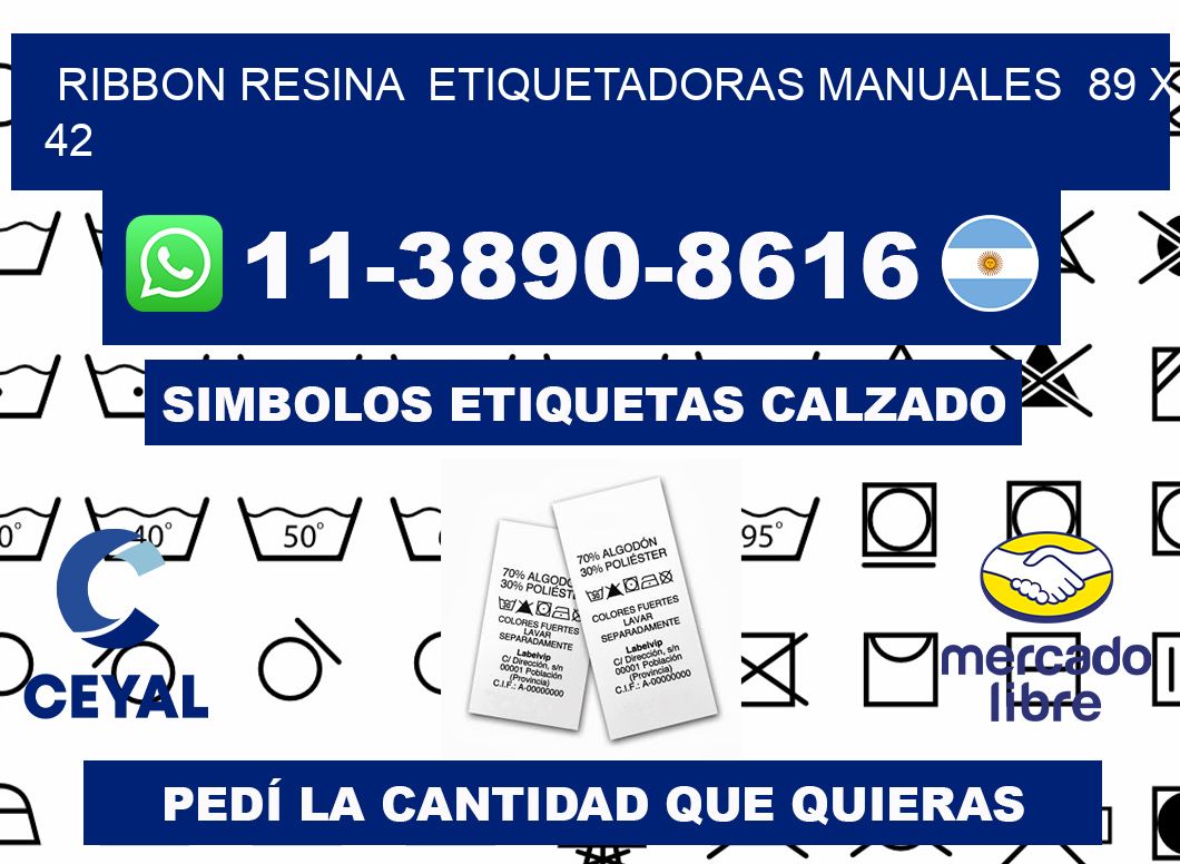 ribbon resina  Etiquetadoras Manuales  89 x 42