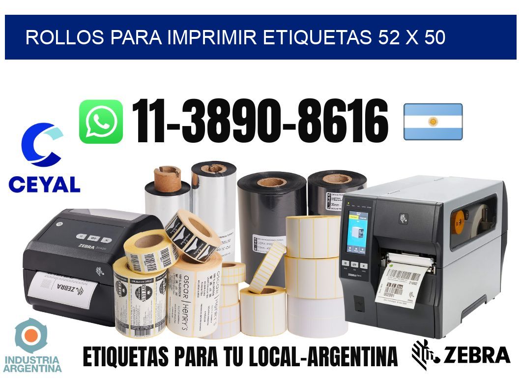 rollos para imprimir etiquetas 52 x 50