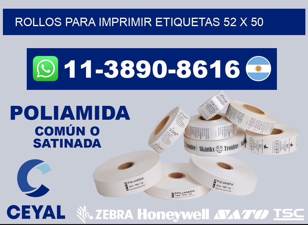 rollos para imprimir etiquetas 52 x 50