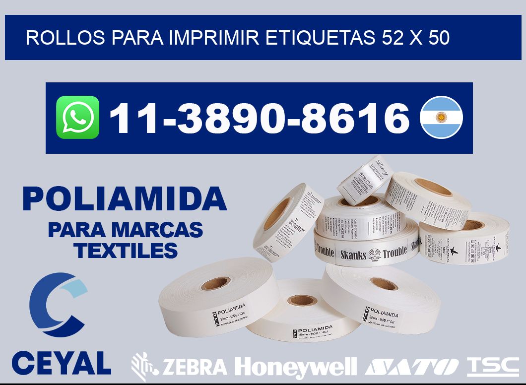 rollos para imprimir etiquetas 52 x 50