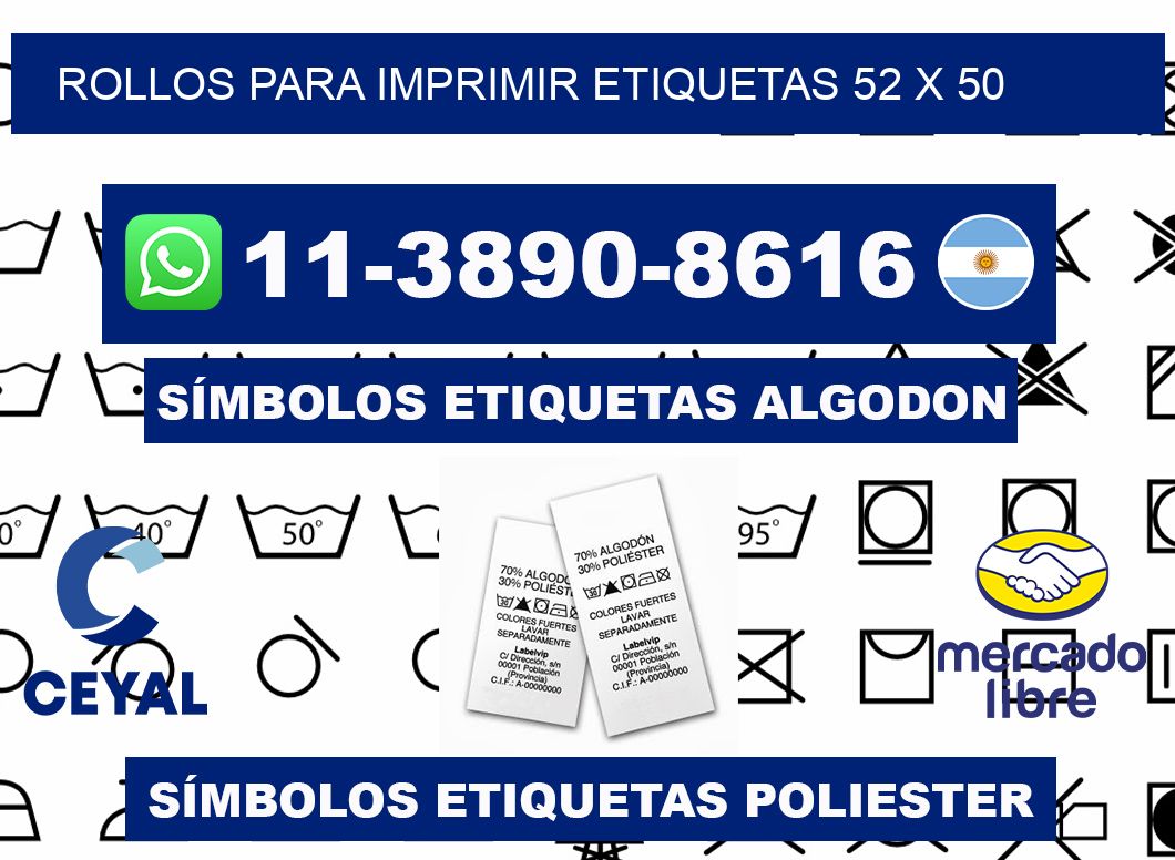 rollos para imprimir etiquetas 52 x 50