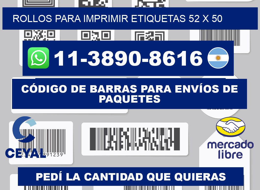 rollos para imprimir etiquetas 52 x 50
