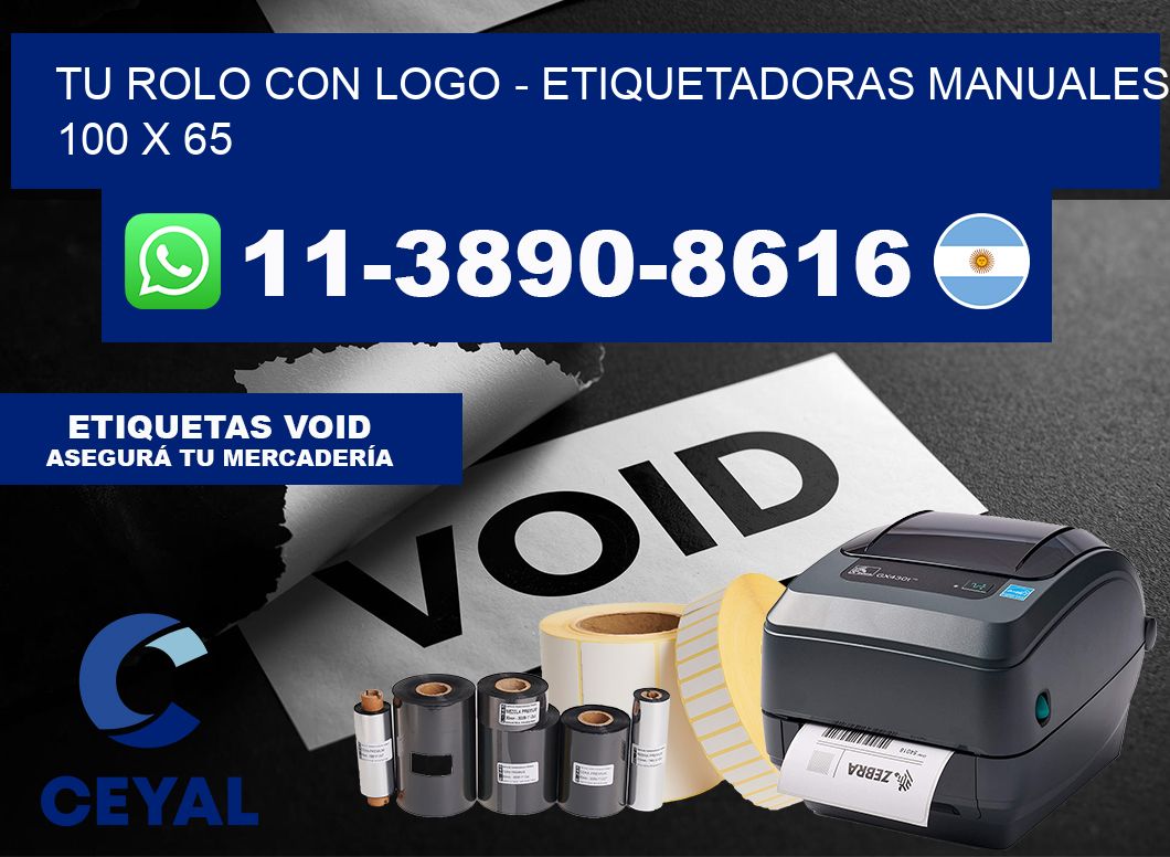 tu rolo con logo - Etiquetadoras Manuales 100 x 65