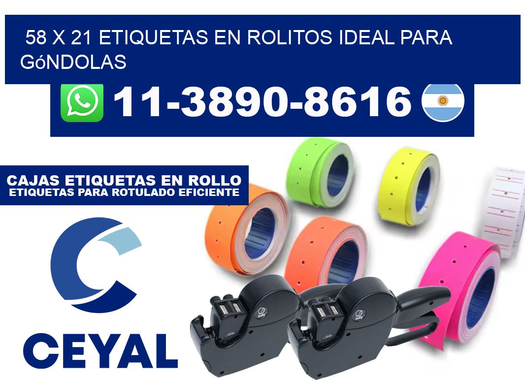 58 x 21 etiquetas en rolitos ideal para góndolas