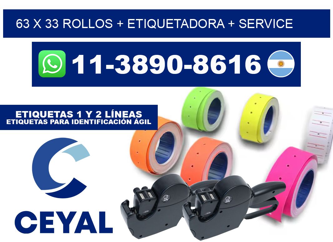 63 x 33 rollos + etiquetadora + service