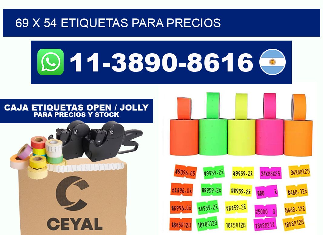 69 x 54 etiquetas para precios