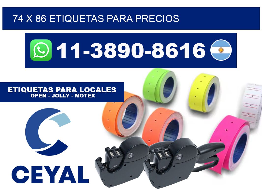 74 x 86 etiquetas para precios