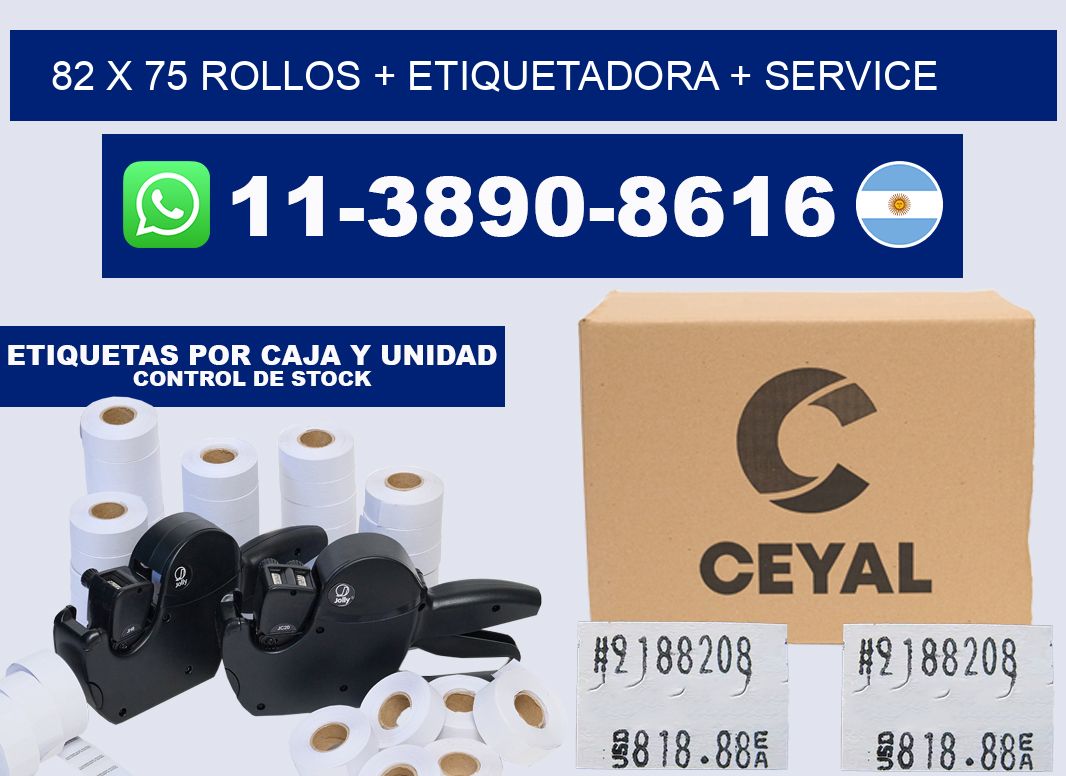 82 x 75 rollos + etiquetadora + service