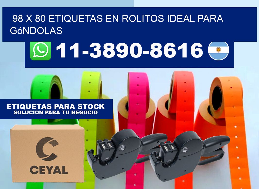 98 x 80 etiquetas en rolitos ideal para góndolas