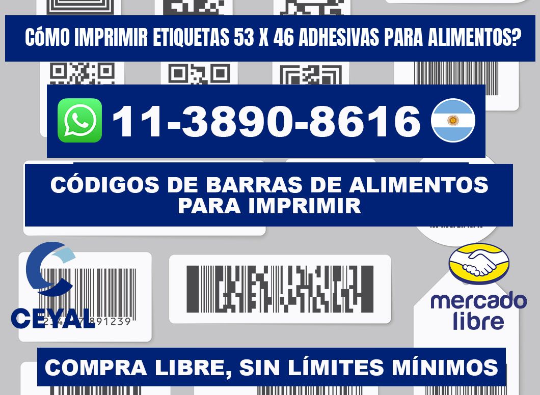 Cómo imprimir etiquetas 53 x 46 adhesivas para alimentos?