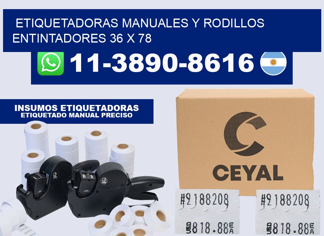 Etiquetadoras manuales y rodillos entintadores 36 x 78