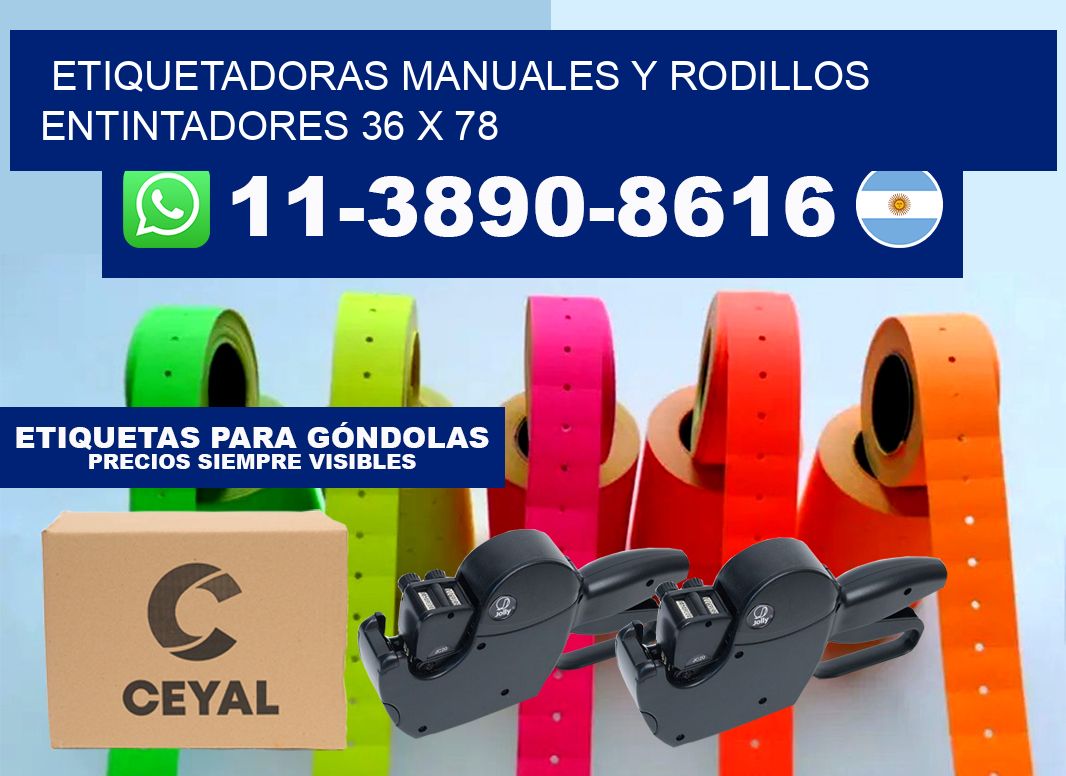 Etiquetadoras manuales y rodillos entintadores 36 x 78