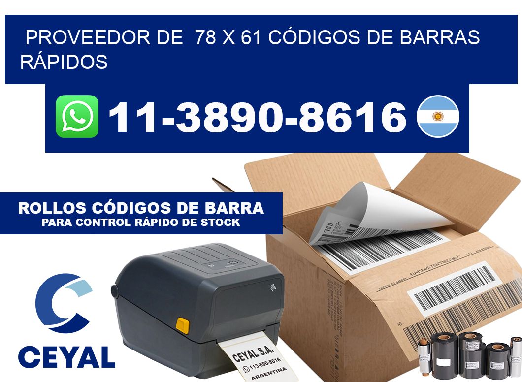 PROVEEDOR DE  78 x 61 CÓDIGOS DE BARRAS RÁPIDOS
