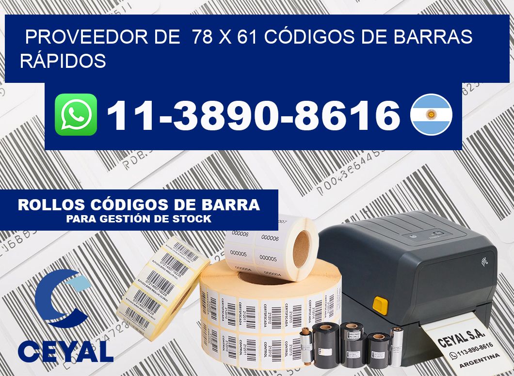 PROVEEDOR DE  78 x 61 CÓDIGOS DE BARRAS RÁPIDOS