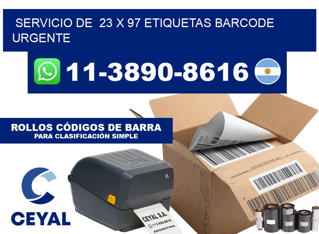 SERVICIO DE 23 x 97 ETIQUETAS BARCODE URGENTE