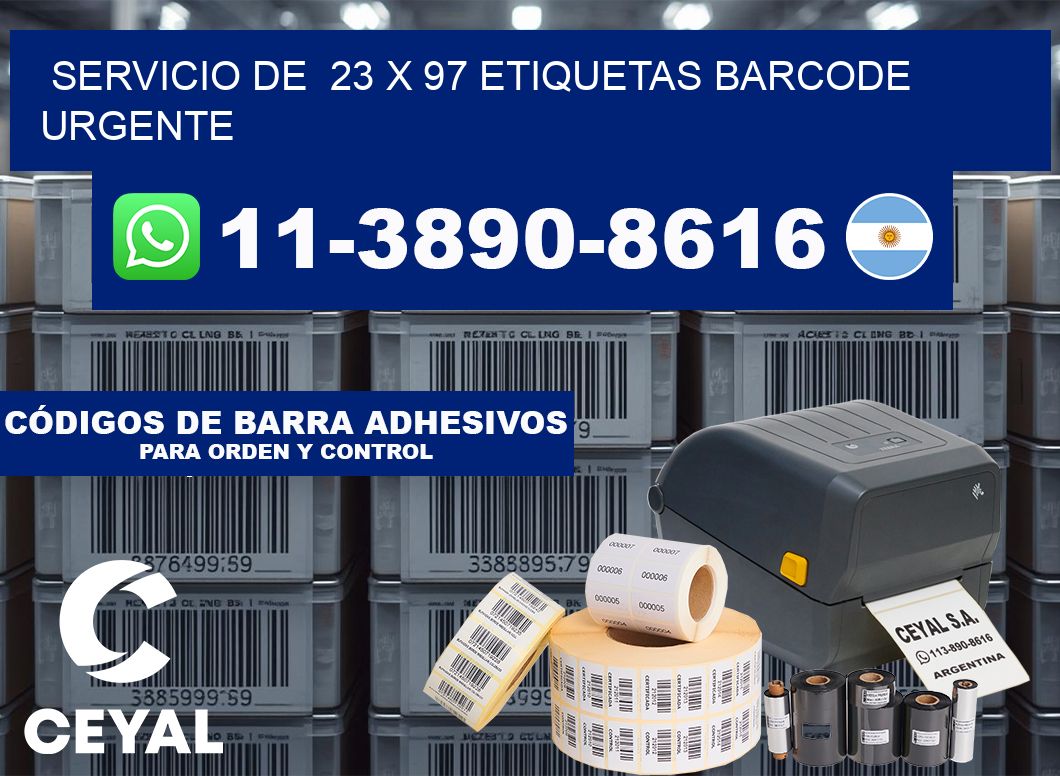 SERVICIO DE 23 x 97 ETIQUETAS BARCODE URGENTE