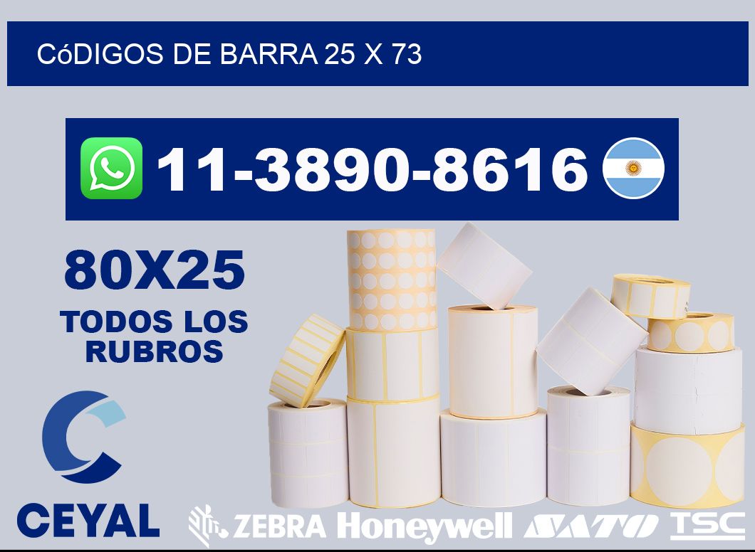 códigos de barra 25 x 73