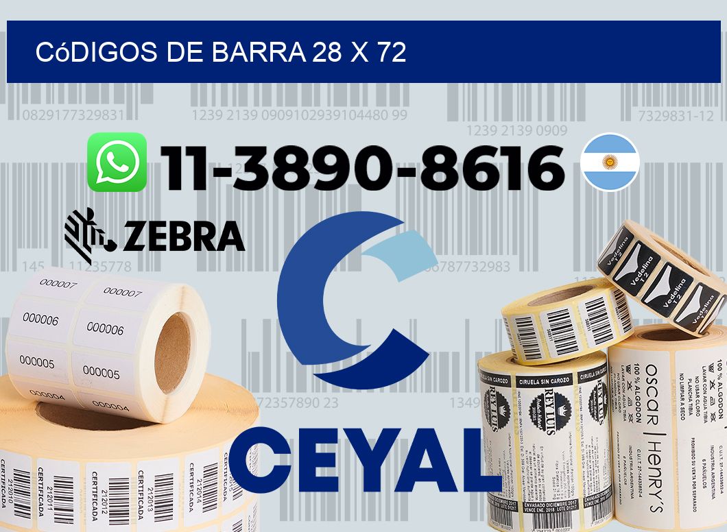códigos de barra 28 x 72