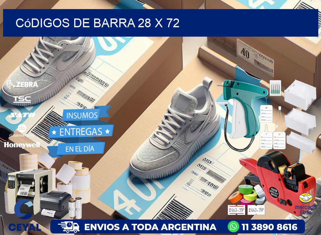 códigos de barra 28 x 72