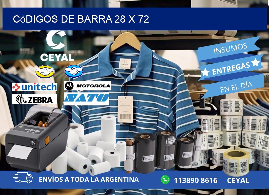 códigos de barra 28 x 72