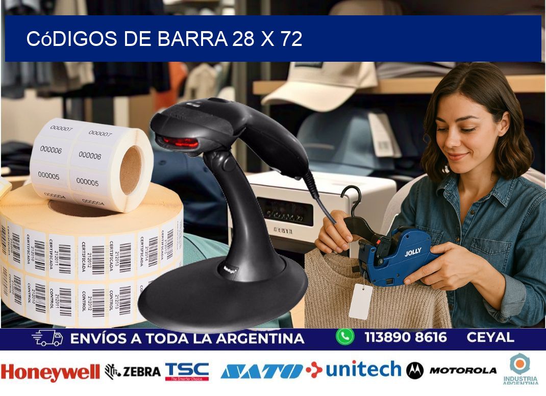 códigos de barra 28 x 72