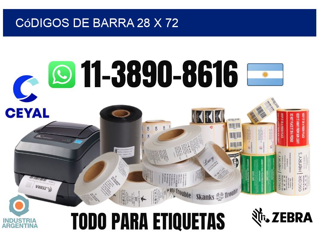 códigos de barra 28 x 72
