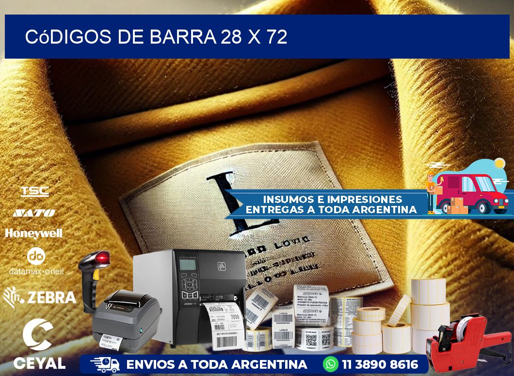 códigos de barra 28 x 72