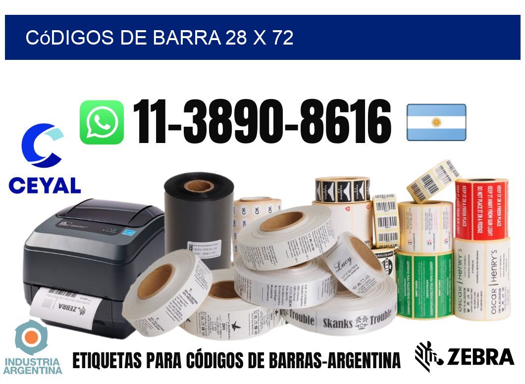 códigos de barra 28 x 72