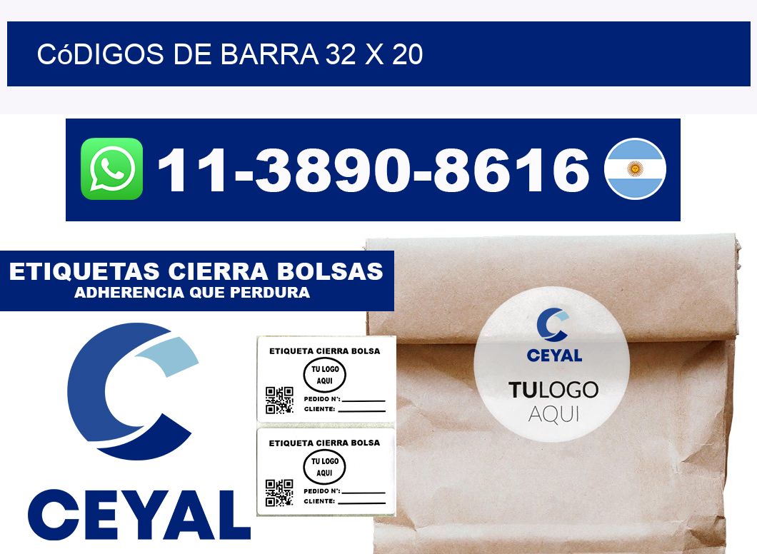 códigos de barra 32 x 20