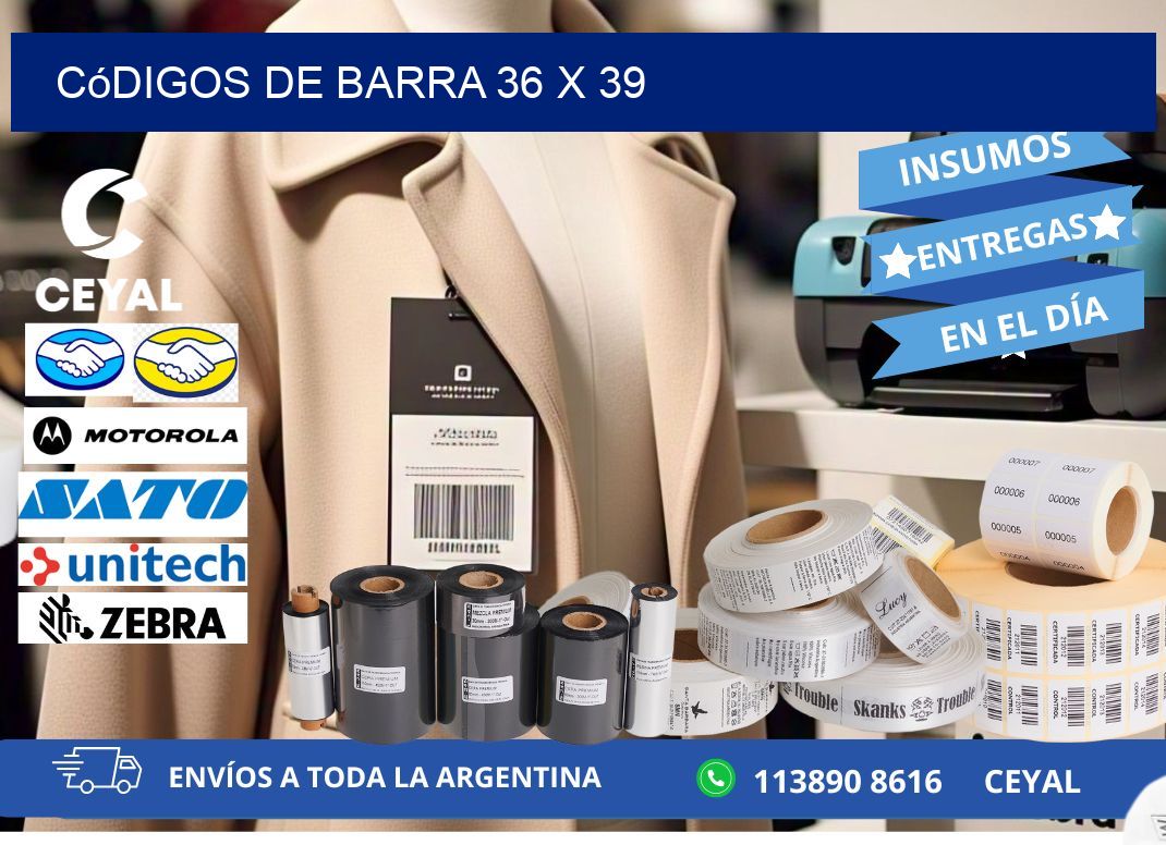 códigos de barra 36 x 39