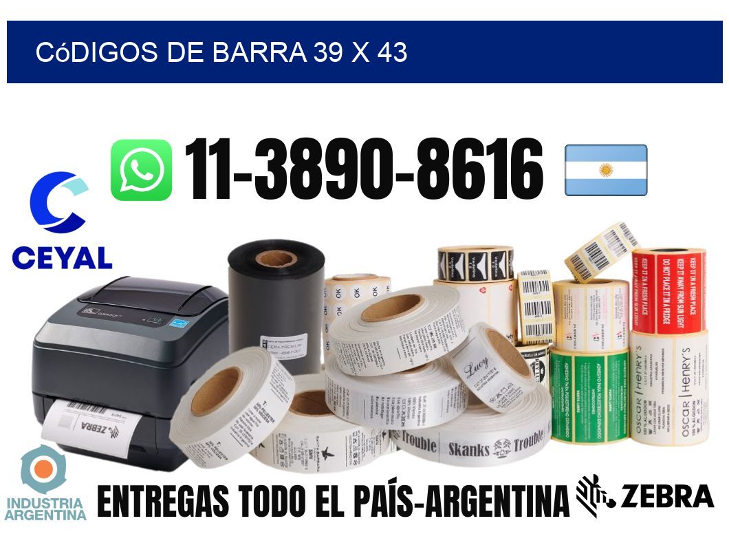 códigos de barra 39 x 43
