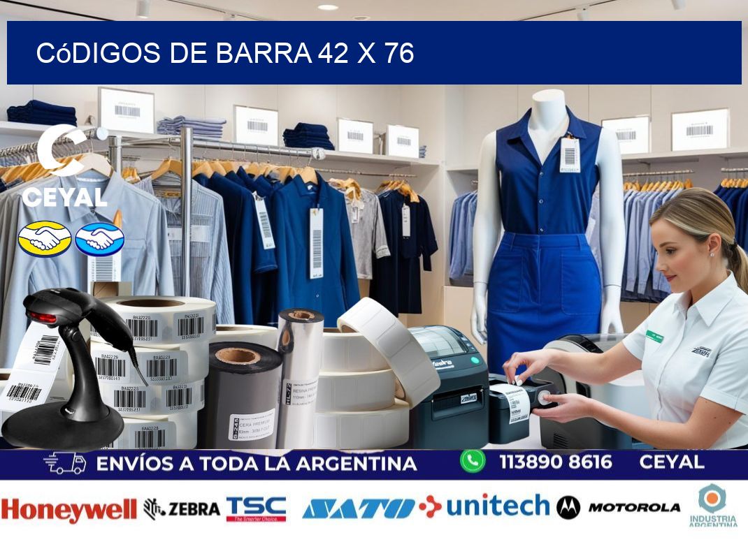 códigos de barra 42 x 76