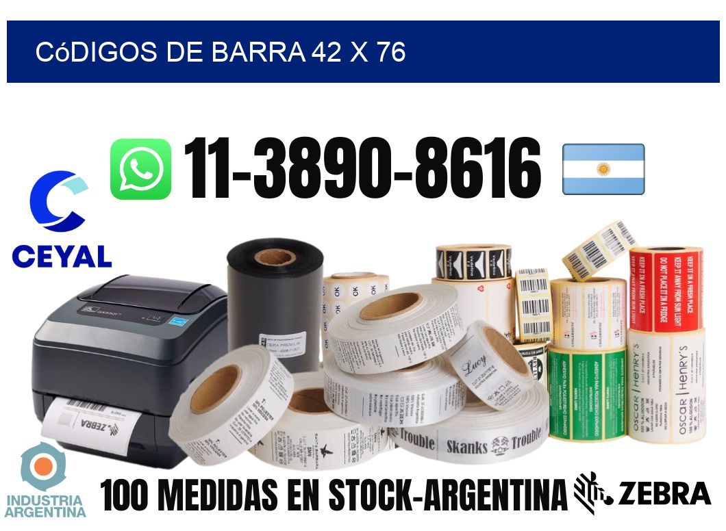 códigos de barra 42 x 76