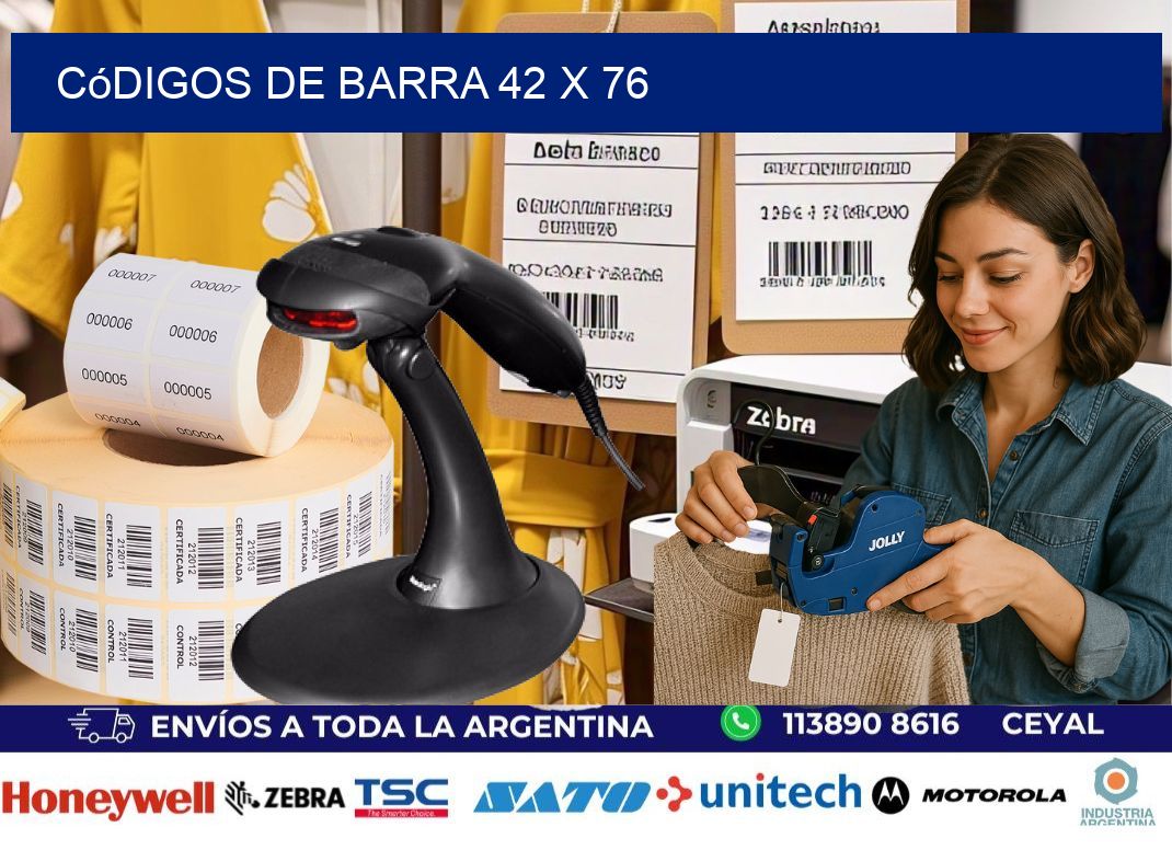 códigos de barra 42 x 76