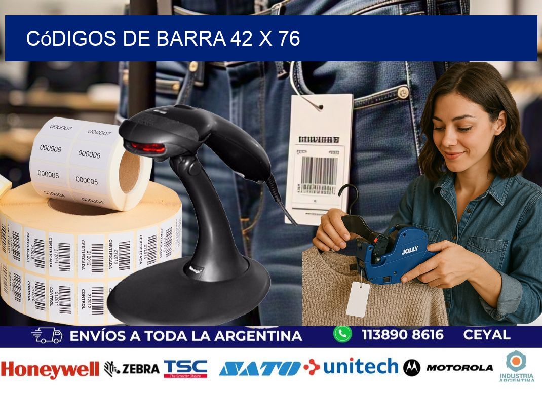 códigos de barra 42 x 76