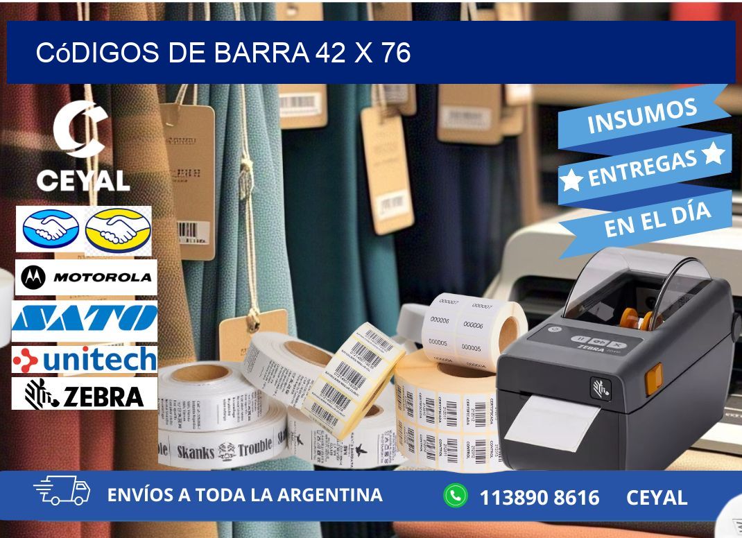 códigos de barra 42 x 76