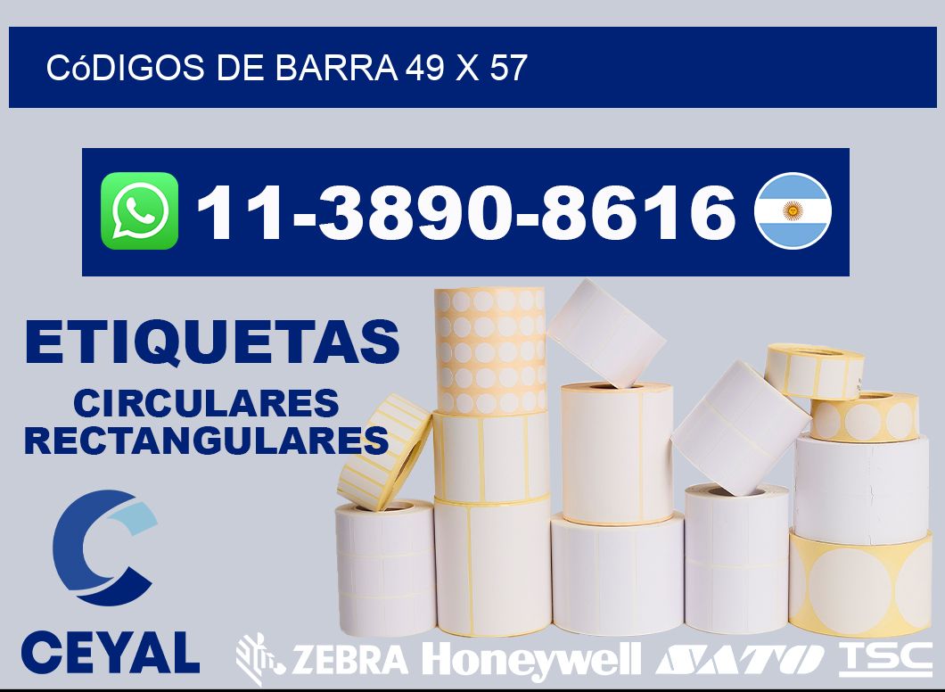 códigos de barra 49 x 57