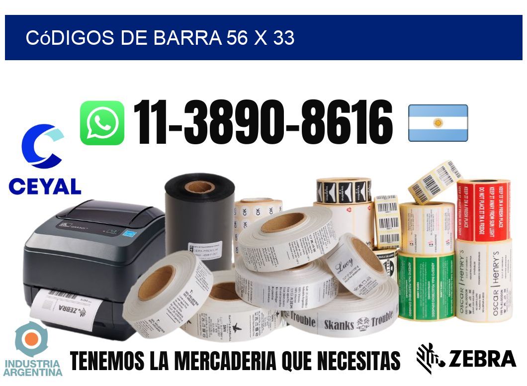 códigos de barra 56 x 33