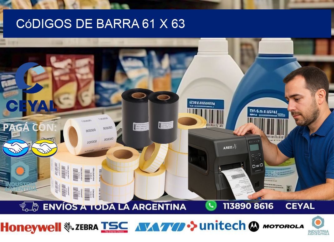 códigos de barra 61 x 63