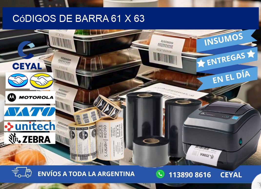 códigos de barra 61 x 63