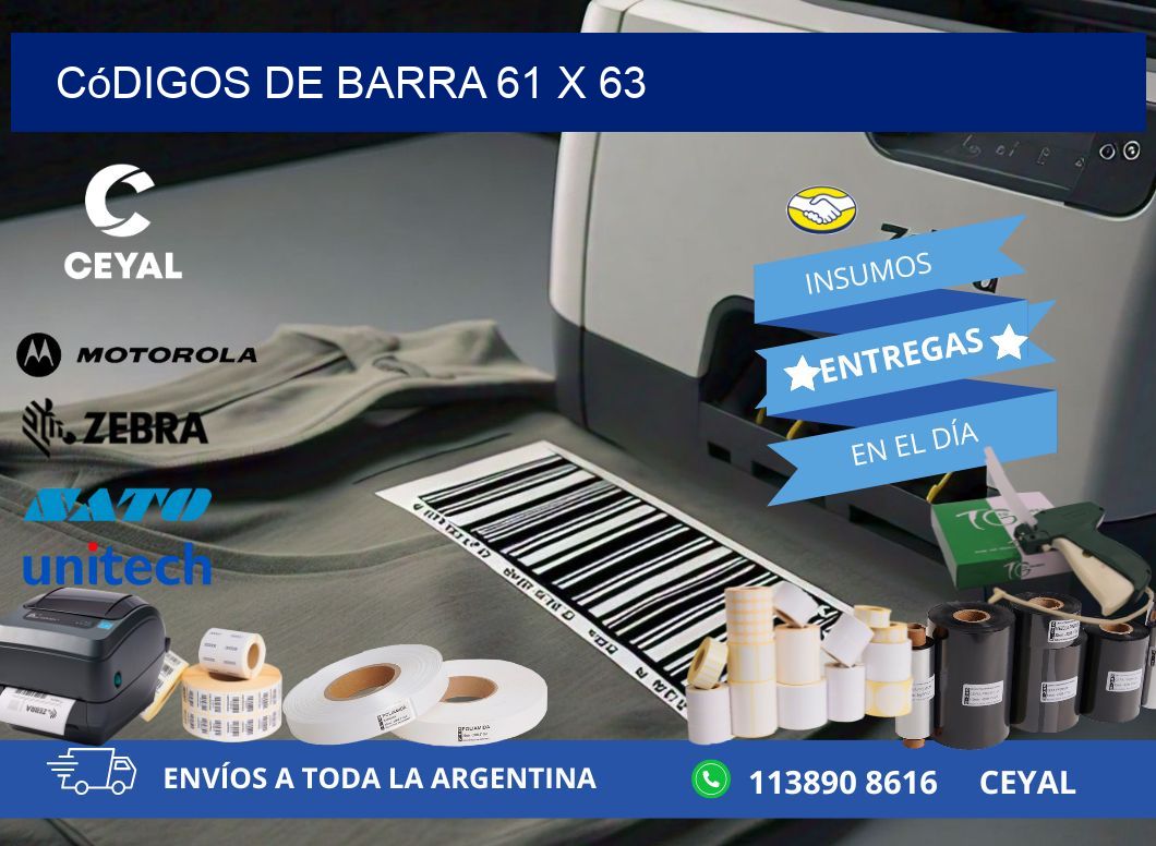 códigos de barra 61 x 63