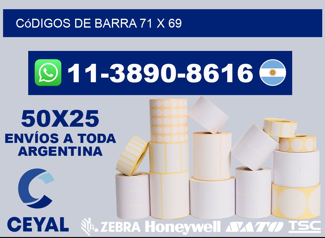 códigos de barra 71 x 69