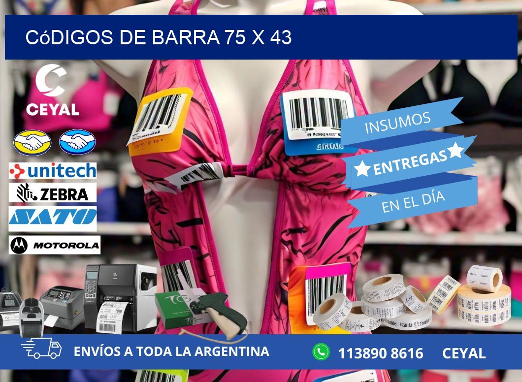 códigos de barra 75 x 43