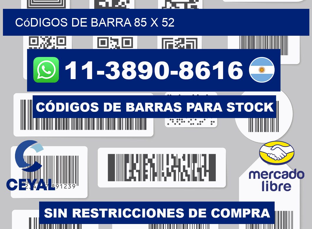 códigos de barra 85 x 52